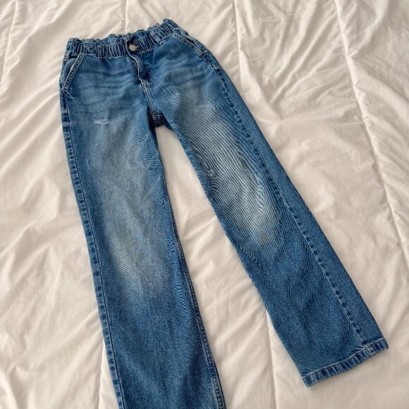 H&M Kids Elastic Waist Medium Wash Relaxed Fit Jeans Size 10-11 - Picture 3 of 9